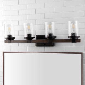 Bungalow Iron/Seeded Glass Rustic Farmhouse LED Vanity Light